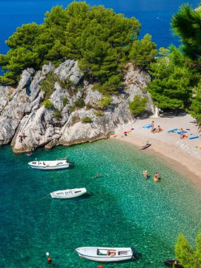 Picnic at a beautiful beach in Croatia